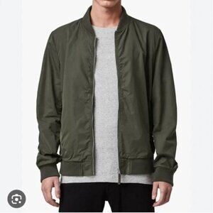 All Saints Bassett Bomber Jacket Green Small
